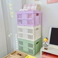 thumbnail image 6 of Foldable Basket Stacking Box Clutter Storage Box for Makeup Holder Portable Grocery Basket, 6 of 8