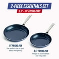 thumbnail image 6 of Blue Diamond 2-Piece Ceramic Nonstick Fry Pan Set – 9.5" & 11", Toxin-Free, Dishwasher Safe, Blue​, 6 of 11