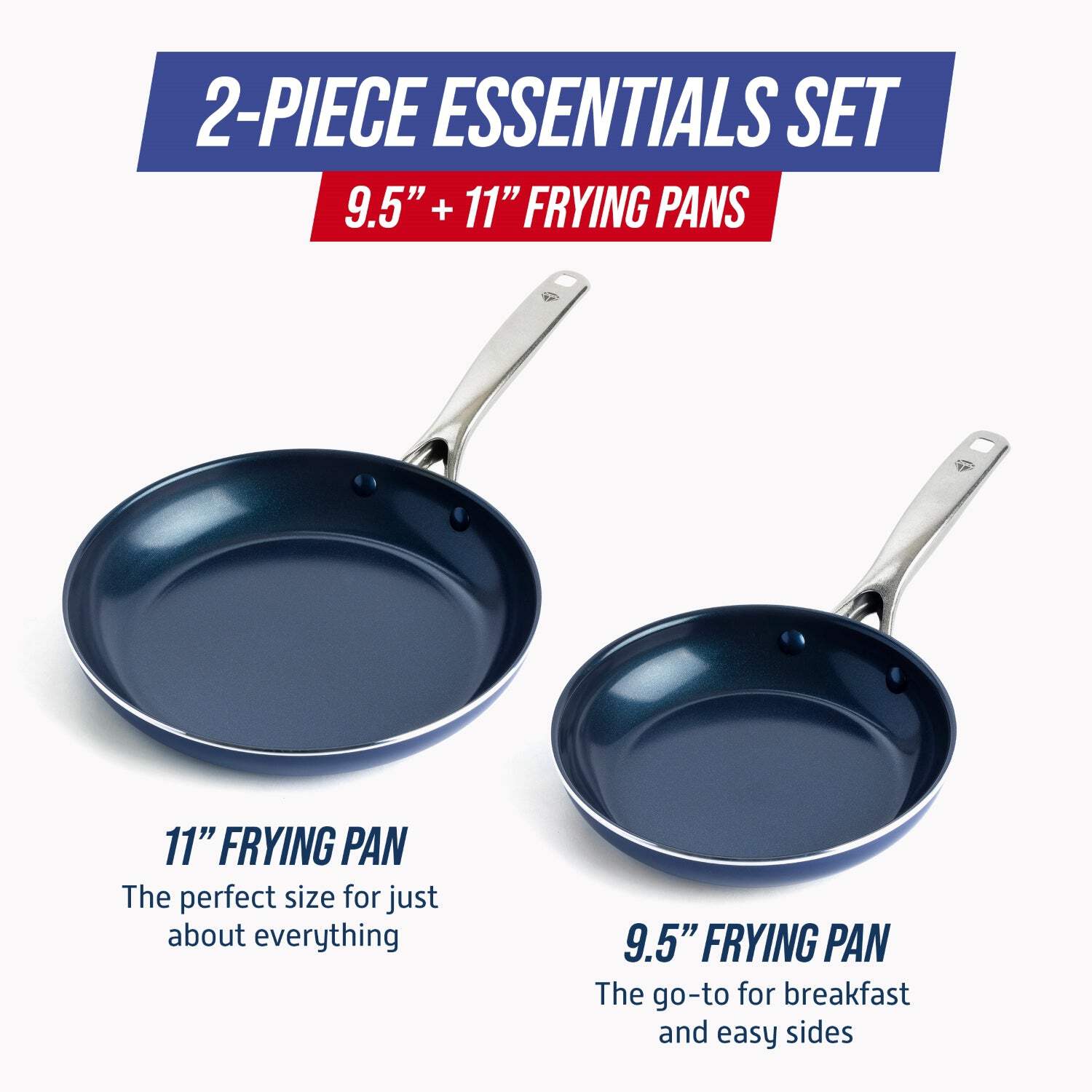 Blue Diamond 2-Piece Ceramic Nonstick Fry Pan Set, 9.5 & 11 Inch photo 5