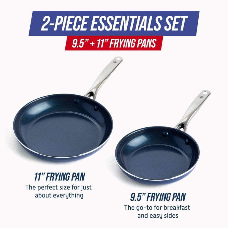 Blue Diamond, 2-Piece Ceramic Nonstick Fry Pan Set, 9.5