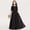 Black, variant on Girls Solid Color Round Neck Short Sleeve Dress, Elegant Long Flower Girl Princess Gown for Wedding Ceremonies, Junior Bridesmaid Party Dress for Birthday Celebrations Age 3-14 Years Black 140