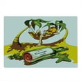 thumbnail image 2 of Beach Cutting Board, Image of Young Man in Hammock and Message in a Bottle at Beach Design, Decorative Tempered Glass Cutting and Serving Board, Large Size, White Green Yellow, by Ambesonne, 2 of 5