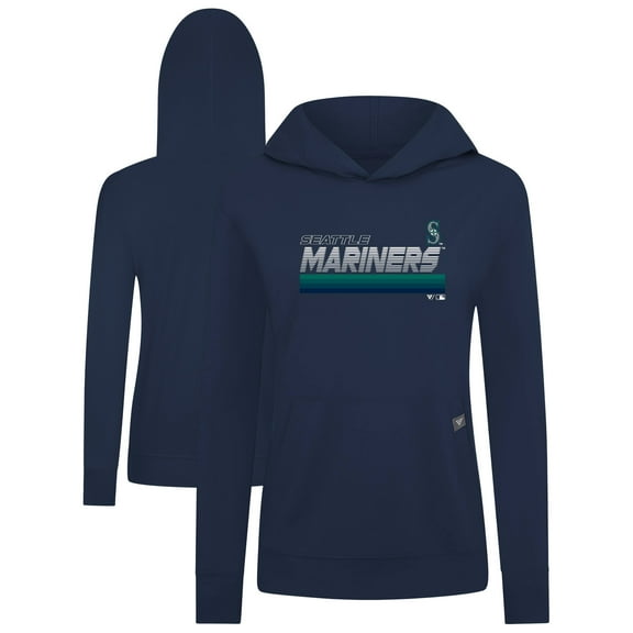 Women's Levelwear Navy Seattle Mariners Relay Breaker Pullover Hoodie