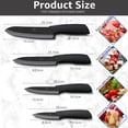 thumbnail image 6 of Ceramic Knives Kitchen 6-inch Chef Knife Paring Knife Set with Covers Rust Proof Fruit Vegetable Cooking Tool, 3" 4" 5" Black Knife Set, 6 of 9