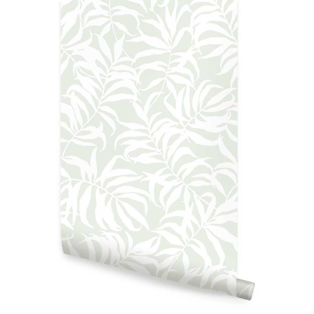 Tropical Palm Leaves Solid Peel and Stick Wallpaper - Walmart.com