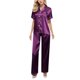 thumbnail image 3 of Gibobby Conjuntos de Lencería Ropa de dormir sexy de satén con mangas para mujer Conjunto corto y superior suelto Traje y lencería Pijamas sexy Conjuntos de pijama Conjunto de(Morado, XXXXL), 3 of 4