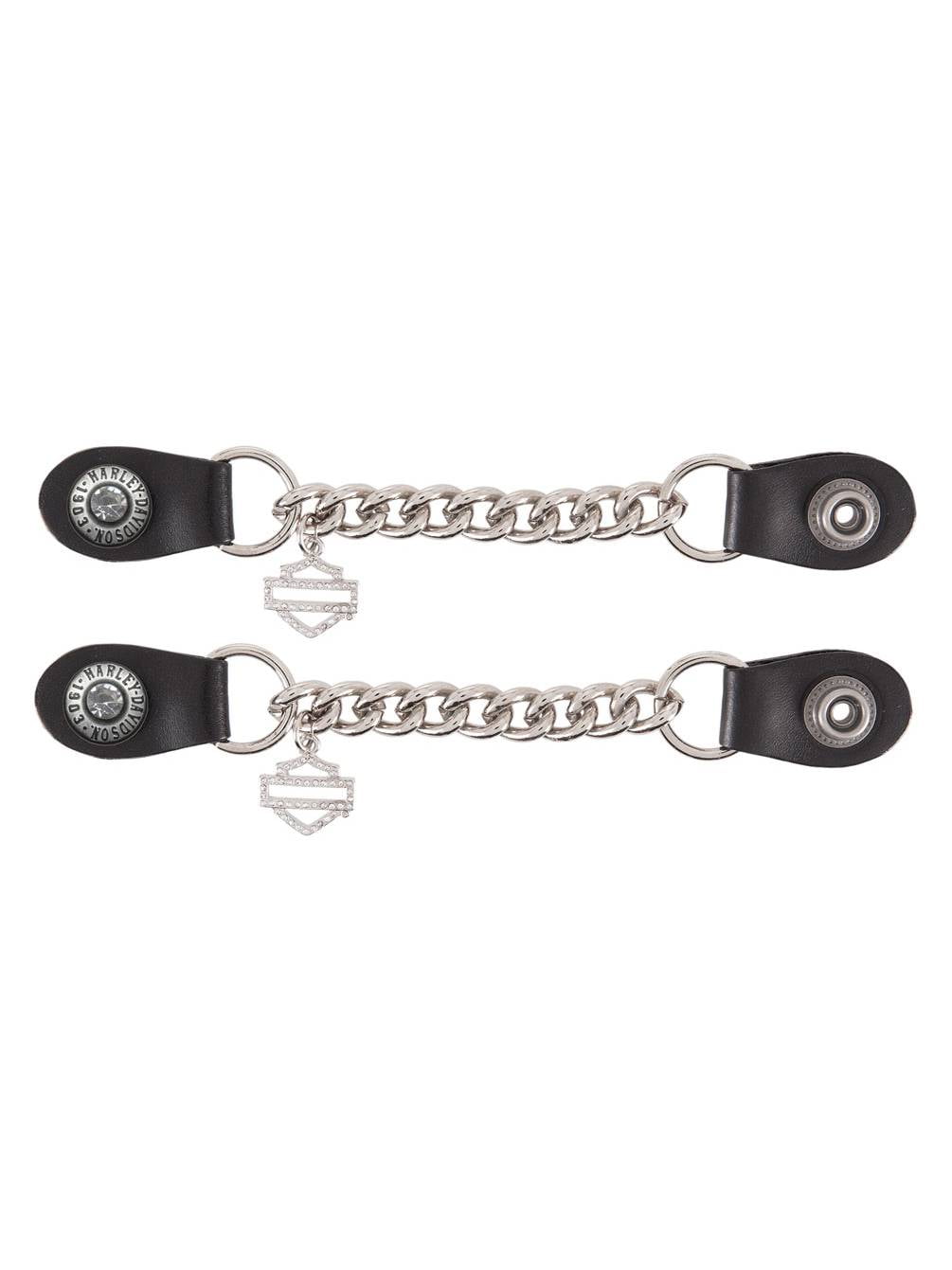 HarleyDavidson Women's Crystal Bar & Shield Vest Extender, Silver