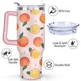 thumbnail image 3 of 40oz Yellow Lemon Pattern Stainless Steel Flip Straw Tumbler Spill Proof Travel Cup Double Wall Vacuum Insulated Coffee Mug with Top Handle, 3 of 6