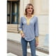 thumbnail image 5 of Sudadera de Rayas de Gran Tamaño para Mujer, Camisa de Larga de Algodón, Corte Holgado, Estilo Henley Azul y S, 5 of 10