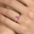 thumbnail image 4 of Gem Stone King 1.71 Ct Oval Fancy Pink Zirconia 18K Yellow Gold Plated Silver Ring, 4 of 6
