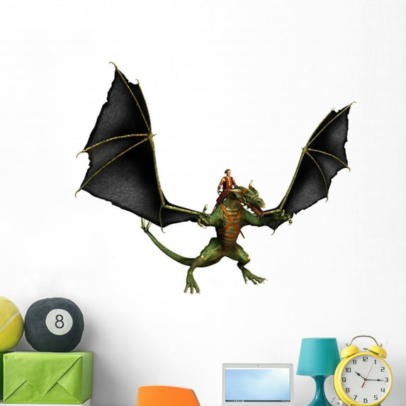 Dragon Rearing Wall Decal by Wallmonkeys Peel and Stick Graphic (48 in W x 40 in H) WM107157