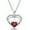 Red, variant on 18k White Gold Plated Double Love Heart 5A Cubic Zirconia Women Jewelry Pendant Necklace