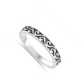 thumbnail image 4 of Swirl Eternity Stackable Thumb Ring .925 Sterling Silver Band Jewelry Female Male Unisex Size 11, 4 of 4