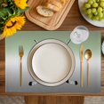 thumbnail image 4 of Sage Green Gray Ombre Placemats Set of 4, Black Hockey Sticks Minimalist Style Placemats for Dining Table, Place Mats for Kitchen Tabletop, Waterproof Wipeable Dining Table Mats Set, 4 of 9