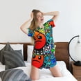 thumbnail image 7 of Saiise Geometry Dash Pajamas Sets for Women Soft Short-Sleeved Pjs with Lounge Shorts Two Piece Sleepwear S-4XL, 7 of 7