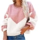 thumbnail image 2 of Pntutb Suéter de punto suelto con bloqueo de color para mujer Suéter de cuello redondo Pntutb Pntutb-1587, 2 of 6