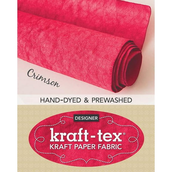 kraft-tex Designer: kraft-tex Roll Crimson Hand-Dyed & Prewashed : Kraft Paper Fabric, 18.5” x 28.5" Roll (General merchandise)