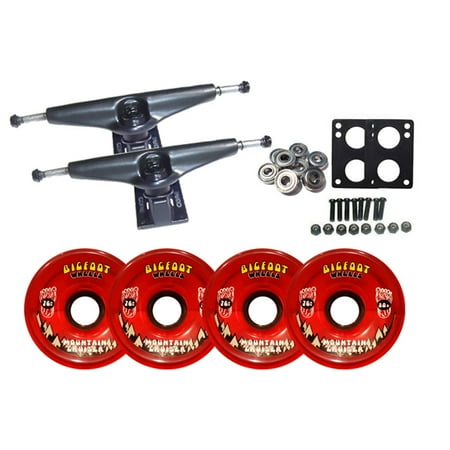 LONGBOARD Trucks/Wheels/Bearings BLACK 6.0 + BIGFOOT 76MM CRUISERS RED price history on PriceWatchPro