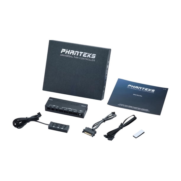 Contrôleur De Ventilateur Phanteks Universal - Boîtier Magnétique, Télécommande, 3 Modes - Bleu/Gris/Noir