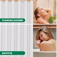thumbnail image 6 of Biscaynebay Fabric Shower Stall Curtain Liners, White 54 Inch Width by 72 Inch Length, Water Resistant Bathroom Curtains, Rust Resistant Grommets (9 Holes) Weighted Bottom Machine Washable, 6 of 11