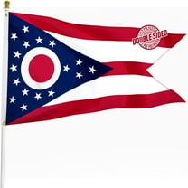 State Flag of Ohio 3x5 ft, 3 Ply Double Sided Polyester Ohio- OH Flag with Vibrant Print/4 Rows Hemming/Brass Grommets