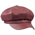 thumbnail image 3 of Minzimin 8 Panels Newsboy Caps for Women, PU Leather Cabbie Painter Hat Gatsby Ivy Beret Cap, 3 of 4