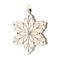 thumbnail image 2 of Diceymbol Snowflake Christmas Ornament, 5-Inch White Flocked Hanging Decoration for Tree and Wreath, 1-Piece, 2 of 6