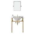 thumbnail image 2 of Water Creation Embassy 30" Single Brass Wash Stand in Satin Gold/White, 2 of 7