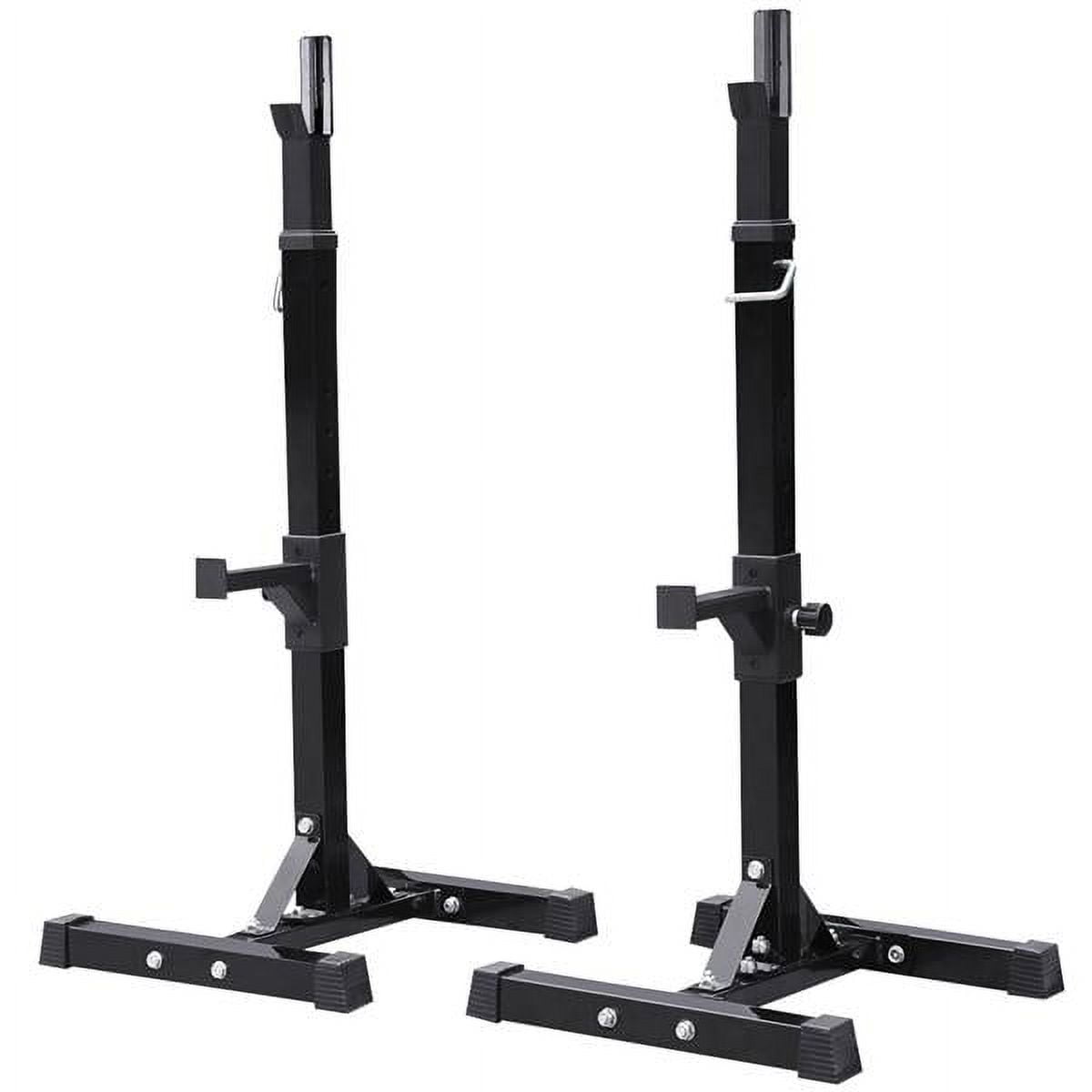 Renwick 2-Piece Adjustable Squat Stand Rack or Barbell Free Press Bench, Black, Weight Bench