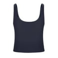 thumbnail image 7 of Otntypg Cute Cotton Tank Top with Built in Bra for Women Shelf Bra Camisole Tops Workout Tops Cami Bra Padded Tank Top Sports Bras Navy L, 7 of 7