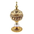 thumbnail image 1 of Quemador de incienso de metal, quemador de incienso árabe antiguo, candelabro de metal, soporte para velas para aromaterapia, yoga, spa, hogar, decoración de mesa, 1 of 5