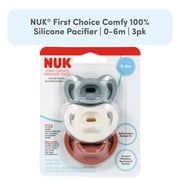 NUK First Choice Comfy 100% Silicone Pacifier, 0-6 months, 3 pack