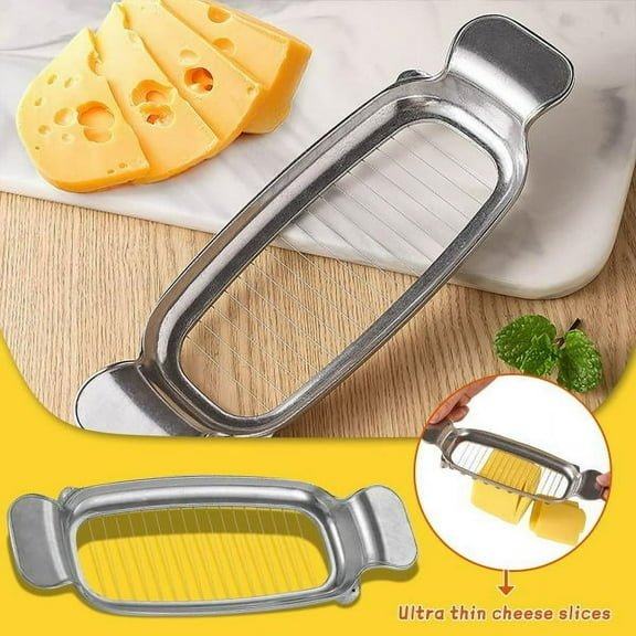 Baweave 2PCS Butter & Cheese Slicer  Stainless Steel Multipurpose Food Cutter for block cheese  Butter Slicer Cut Into 1/4 Inch on Average  Dishwasher Safe butter cutter slicer single sti