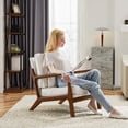 thumbnail image 3 of JIOABL Mid-Century Modern Chair with Pillow, White, 3 of 6