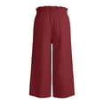 thumbnail image 6 of Endives Womens Baggy Pant Elastic Daily Elegant Oversized Casual Solid Color Pants Loose Long Pant Wide Leg Pants Trouser Women's Plus L-6XL Red, 6 of 6