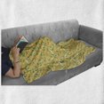 thumbnail image 6 of Sunflowers Soft Flannel Fleece Throw Blanket, Rhythmic Watercolor Look Helianthus Green Leaves, Cozy Plush for Indoor and Outdoor Use, 70" x 90", Earth Yellow Multicolor, by Ambesonne, 6 of 6