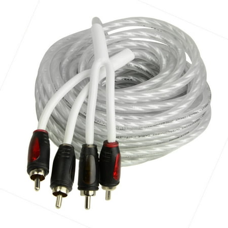 22 ft Triple Shield Platinum Twisted Interconnect RCA Cable Car Amp