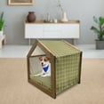thumbnail image 3 of Earth Tones Pet House, Natural Colors Inspired Leaf Shapes with Symmetrical Rhombus and Flower Motifs, Outdoor & Indoor Portable Dog Kennel with Pillow and Cover, 5 Sizes, Multicolor, by Ambesonne, 3 of 5