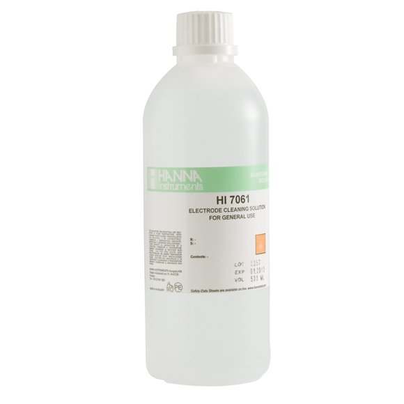 Hanna Instruments Solution de Nettoyage à Usage Général pour Électrode HI7061L, Bouteille de 500mL