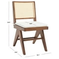 thumbnail image 3 of SAFAVIEH Couture Colette Modern Linen Solid Dining Side Chair, Walnut/Natural (Set of 2), 3 of 16