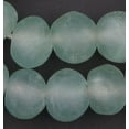 thumbnail image 3 of Super Jumbo Recycled Glass Beads - Beaded Wall Hangings - Extra Large African Sea Glass Beads 32-35mm - The Bead Chest (Clear Aqua), 3 of 4