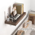 thumbnail image 6 of Floating Shelves - 16 Inch Wall Shelf for Decor & Storage - Wall Mounted Display Shelving with Invisible Heavy-Duty Metal Bracket 2Pack, Walnut, 6 of 7
