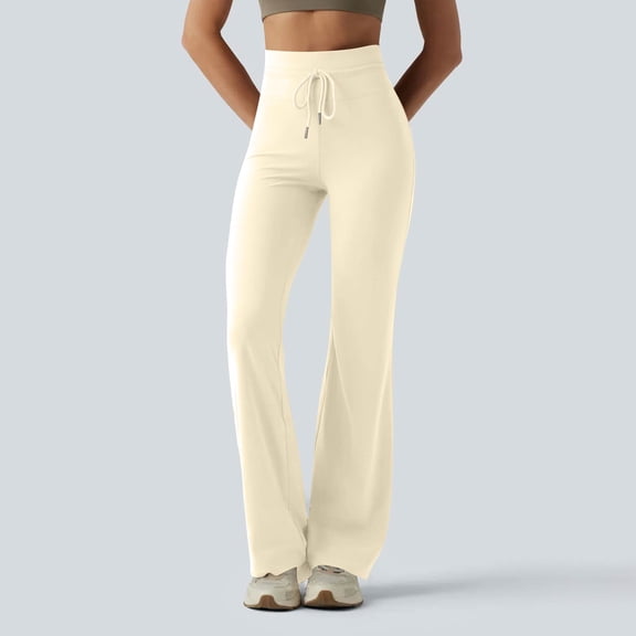 Women's Bootcut Leggings - Bootleg Yoga Pants Flare with 2 Pockets,Tummy Control High Waisted Casual Dress Pants