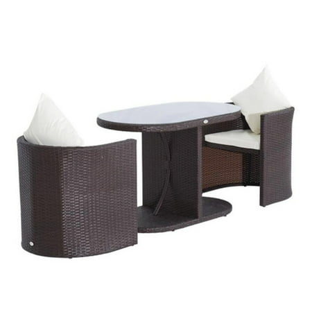 Outsunny Rattan Wicker 3 Piece Outdoor Conversation Set Com Outsunny Rattan Wicker 3 Piece Outdoor Conversation Set
