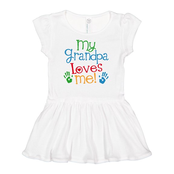 Inktastic Grandpa Loves Me Girls Baby Dress