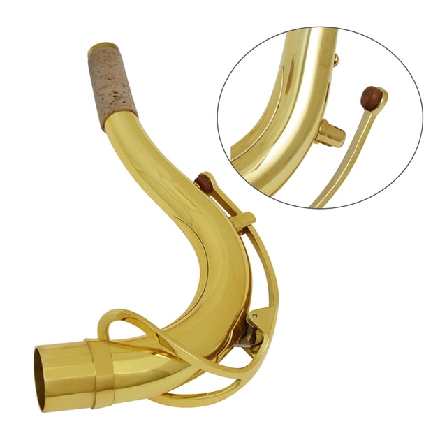 Saxophone Tenor en Laiton, Encolure Courbée, 27.8mm, Accessoires, Or