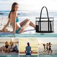 thumbnail image 7 of Tinyat Mesh Tote Bag for Women Extra Large Clear Tote Bag Pvc Bag 5-Pockets for Seaside Pool Picnic Black, 7 of 7
