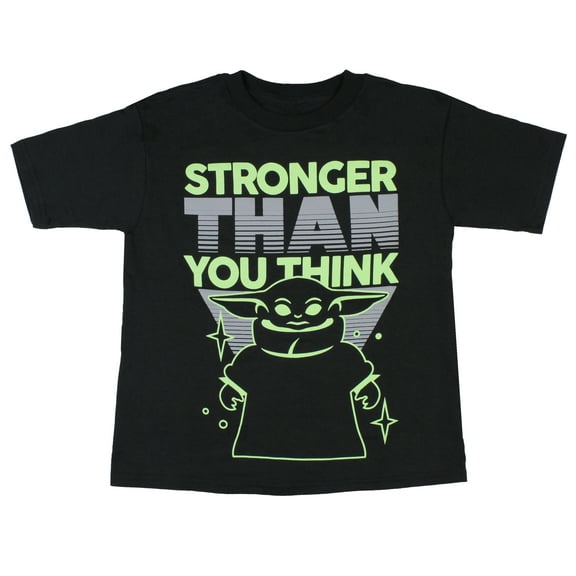 Star Wars Boy's The Mandalorian Baby Yoda Grogu Stronger Than You Think Childre's Kids T-Shirt