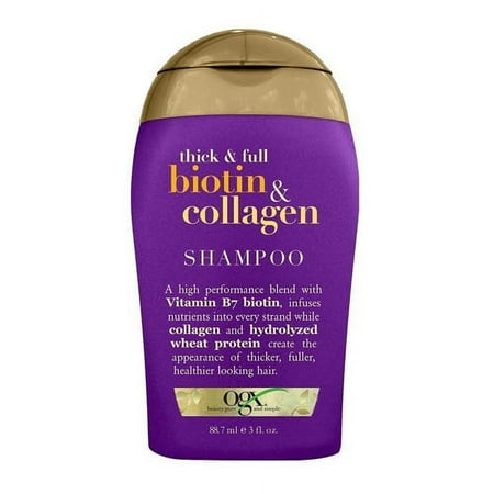 Ogx Thick and Full Biotin and Collagen Hair Shampoo, Travel Size, 3 Oz, 3 Pack