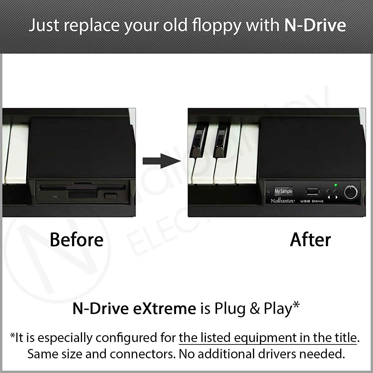 USB Emulator Nalbantov N-Drive eXtreme for Yamaha EL27, EL37, EL57, EL87, QY700